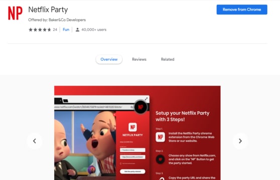 Netflix Party Plus Extension Step 1